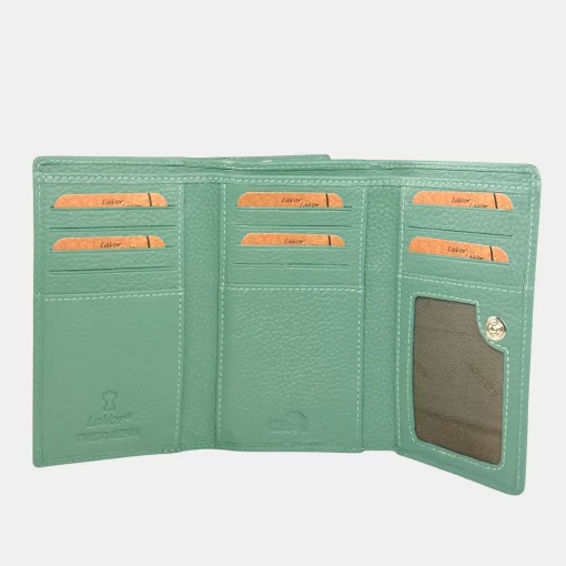Δερμάτινο Γυναικείο Πορτοφόλι Lavor 1-6158 Μέντα