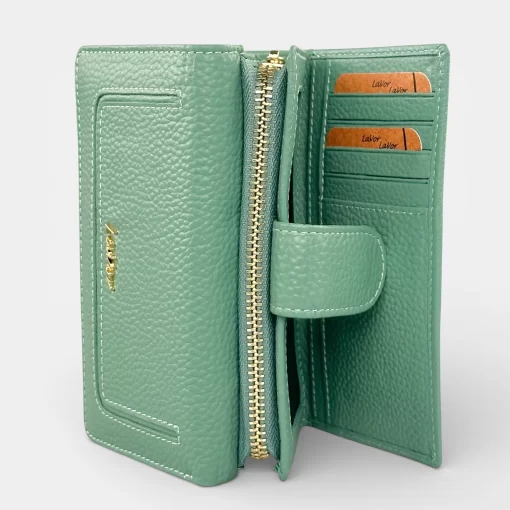 Δερμάτινο Γυναικείο Πορτοφόλι Lavor 1-6158 Μέντα