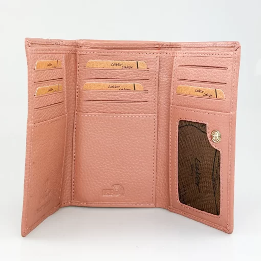 Δερμάτινο Γυναικείο Πορτοφόλι Lavor 1-6158 Ροζ