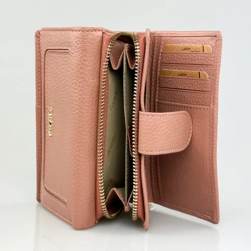 Δερμάτινο Γυναικείο Πορτοφόλι Lavor 1-6158 Ροζ