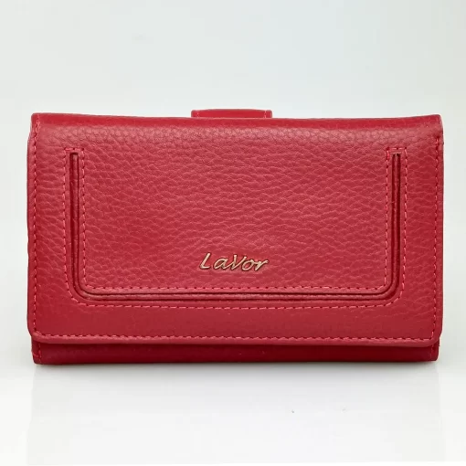 Δερμάτινο Γυναικείο Πορτοφόλι Lavor 1-6158 Κόκκινο