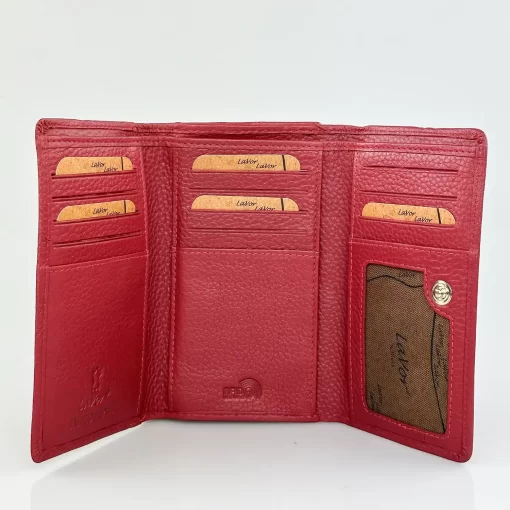 Δερμάτινο Γυναικείο Πορτοφόλι Lavor 1-6158 Κόκκινο