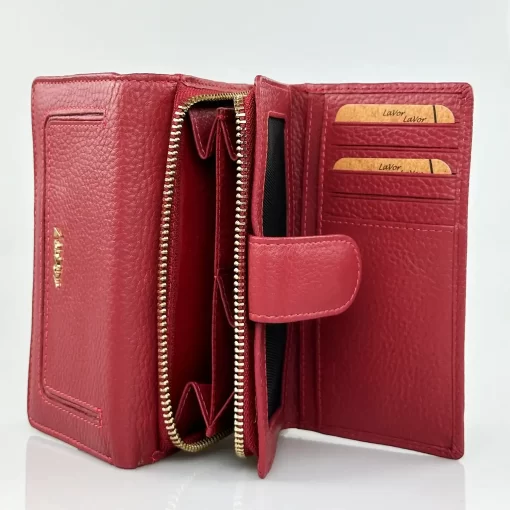 Δερμάτινο Γυναικείο Πορτοφόλι Lavor 1-6158 Κόκκινο