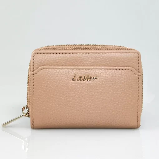 Δερμάτινο Γυναικείο Πορτοφόλι Μικρού Μεγέθους με RFID Προστασία Lavor 1-6165 Ροζ Ανοιχτό