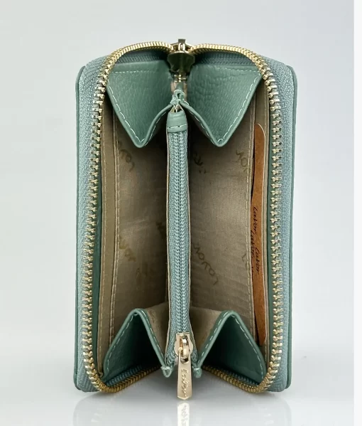 Δερμάτινο Γυναικείο Πορτοφόλι Μικρού Μεγέθους με RFID Προστασία Lavor 1-6166 Μέντα