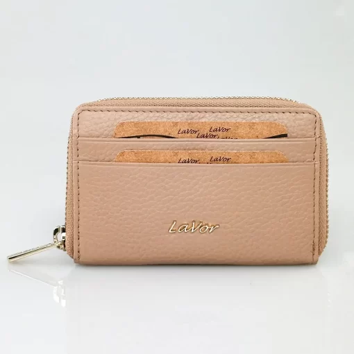 Δερμάτινο Γυναικείο Πορτοφόλι Μικρού Μεγέθους με RFID Προστασία Lavor 1-6166 Ροζ Ανοιχτό