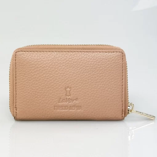 Δερμάτινο Γυναικείο Πορτοφόλι Μικρού Μεγέθους με RFID Προστασία Lavor 1-6166 Ροζ Ανοιχτό