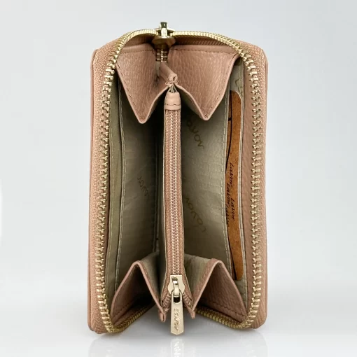 Δερμάτινο Γυναικείο Πορτοφόλι Μικρού Μεγέθους με RFID Προστασία Lavor 1-6166 Ροζ Ανοιχτό