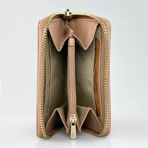 Δερμάτινο Γυναικείο Πορτοφόλι Μικρού Μεγέθους με RFID Προστασία Lavor 1-6166 Ροζ Ανοιχτό