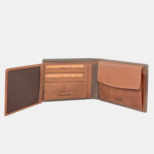 Δερμάτινο αντρικό πορτοφόλι Lavor 1-6173 Καφέ
