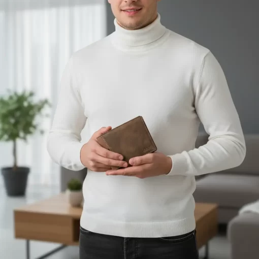 Δερμάτινο αντρικό πορτοφόλι Lavor 1-6173 Καφέ