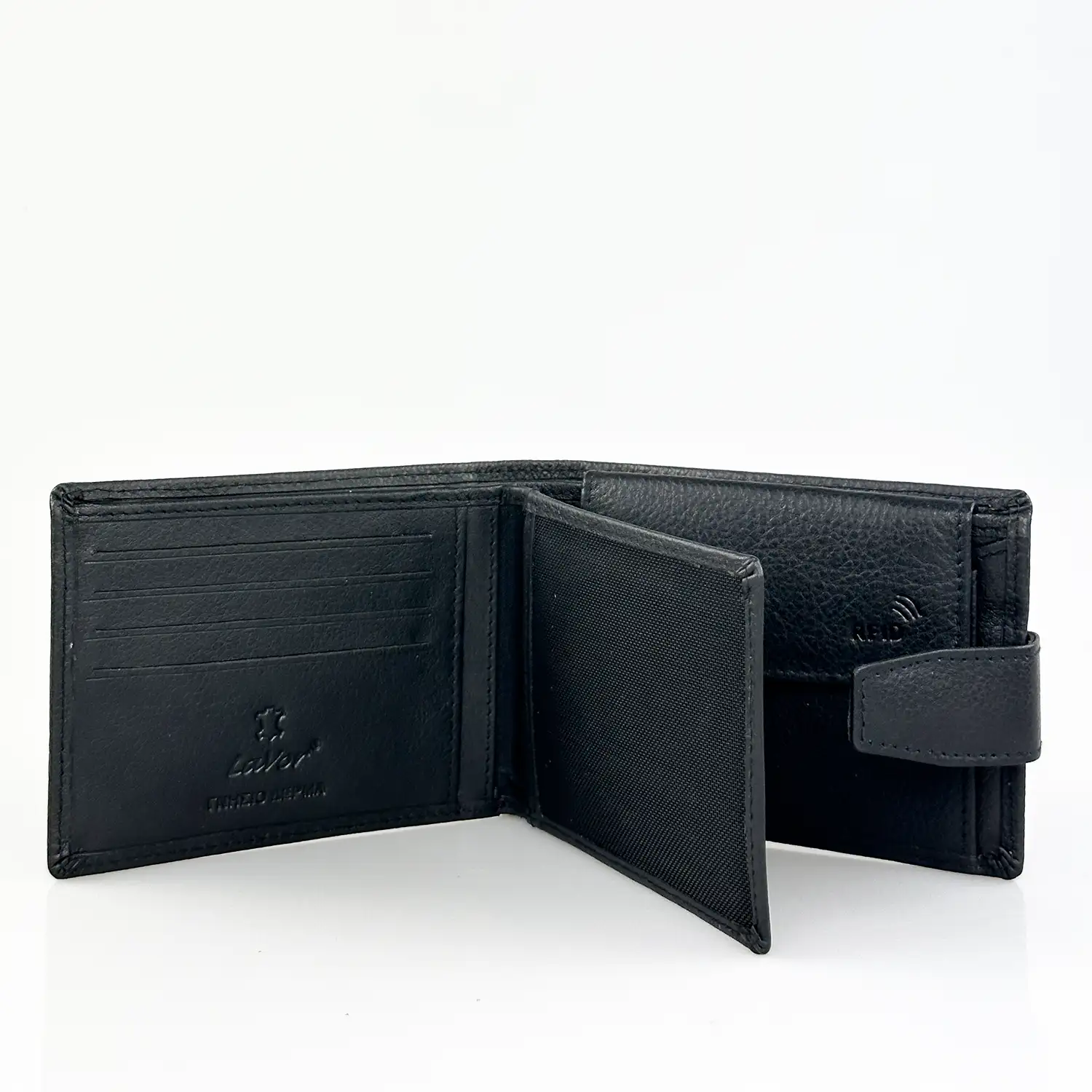 Αντρικό πορτοφόλι Lavor 1-7017 Μαύρο δερμάτινο
