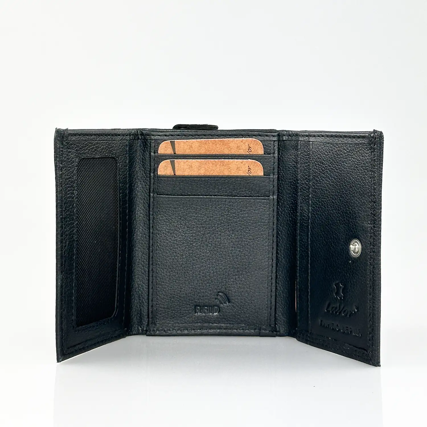 Lavor Μικρό δερμάτινο πορτοφόλι 1-7229 μαύρο