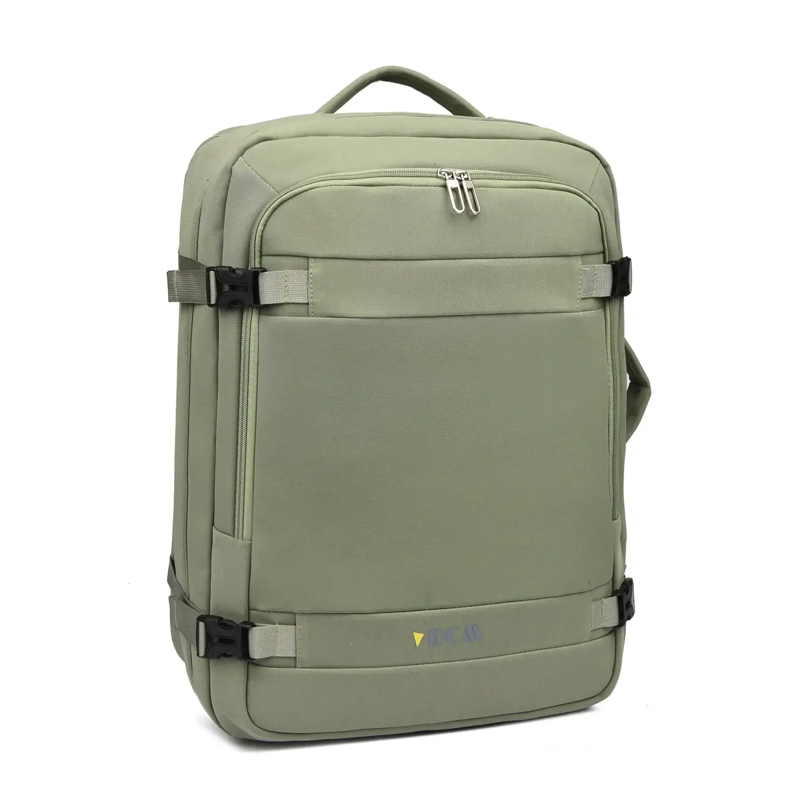 Σακίδιο πλάτης underseat RCM 1005S 30x25x40cm — μπροστινή πλαϊνή όψη με εξωτερικές τσέπες και λογότυπο RCM