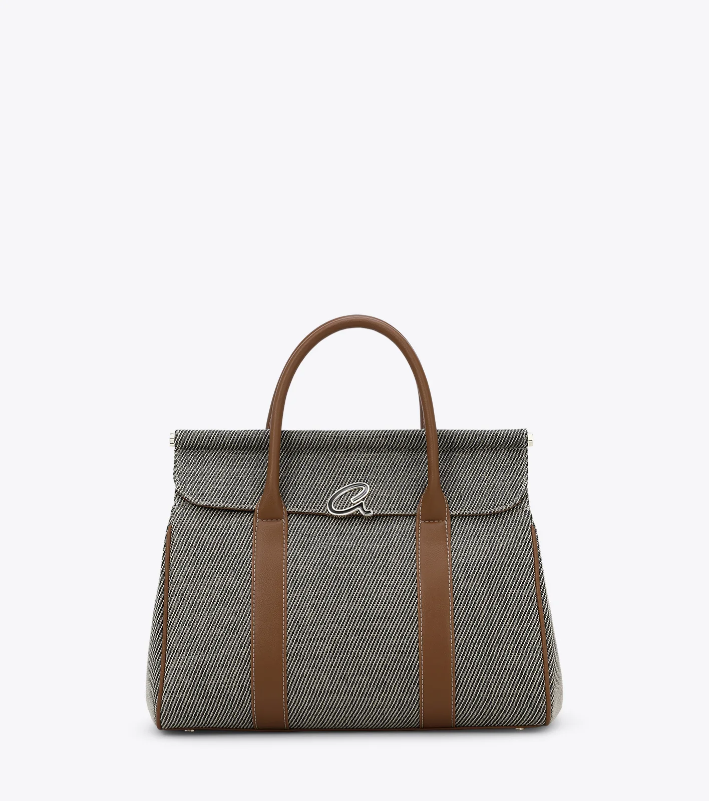 Axel μαύρη γυναικεία τσάντα χειρός Daraia με όψη ψάθας