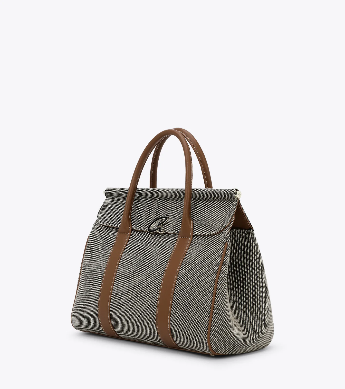 Axel μαύρη γυναικεία τσάντα χειρός Daraia με όψη ψάθας