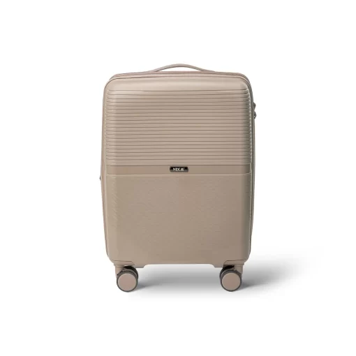 Βαλίτσα Ταξιδίου Καμπίνας Πολυπροπυλένιο με 4 Ρόδες Ύψους 55εκ RCM 1092  Μπεζ
