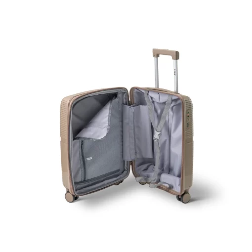 Βαλίτσα Ταξιδίου Καμπίνας Πολυπροπυλένιο με 4 Ρόδες Ύψους 55εκ RCM 1092  Μπεζ