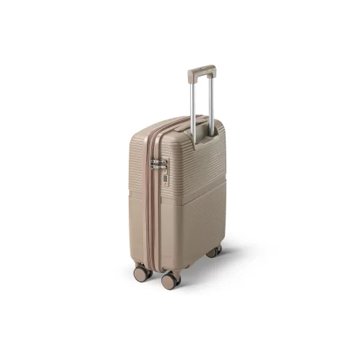 Βαλίτσα Ταξιδίου Καμπίνας Πολυπροπυλένιο με 4 Ρόδες Ύψους 55εκ RCM 1092  Μπεζ