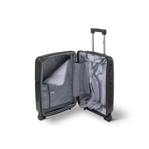 Βαλίτσα Ταξιδίου Καμπίνας Πολυπροπυλένιο με 4 Ρόδες Ύψους 55εκ RCM 1092 Μαύρο