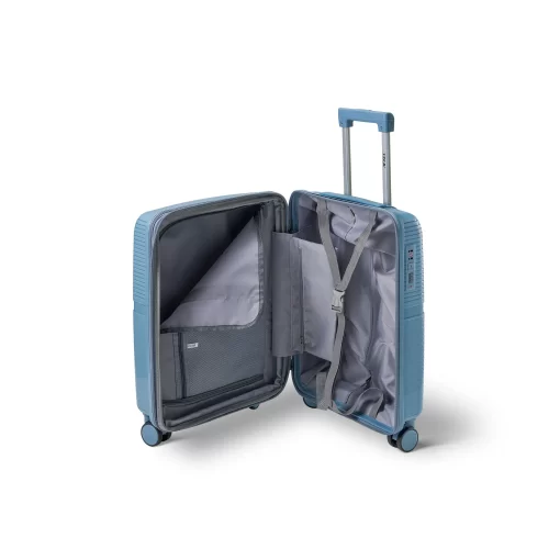 Βαλίτσα Ταξιδίου Καμπίνας Πολυπροπυλένιο με 4 Ρόδες Ύψους 55εκ RCM 1092 Μπλε Ανοιχτό