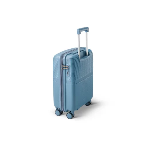 Βαλίτσα Ταξιδίου Καμπίνας Πολυπροπυλένιο με 4 Ρόδες Ύψους 55εκ RCM 1092 Μπλε Ανοιχτό