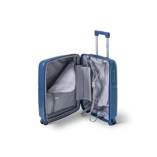 Βαλίτσα Ταξιδίου Καμπίνας Πολυπροπυλένιο με 4 Ρόδες Ύψους 55εκ RCM 1092 Μπλε Σκούρο
