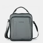 Ανδρικό τσαντάκι χιαστί Verde γκρι με εξωτερική θήκη και λουρί ώμου