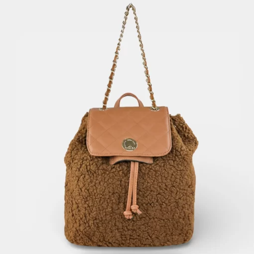 Verde Γυναικεία Τσάντα Πλάτης 16-5268-Καφέ