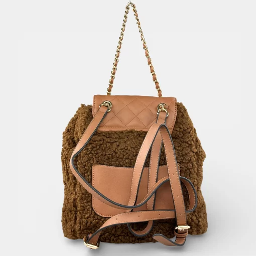 Verde Γυναικεία Τσάντα Πλάτης 16-5268-Καφέ