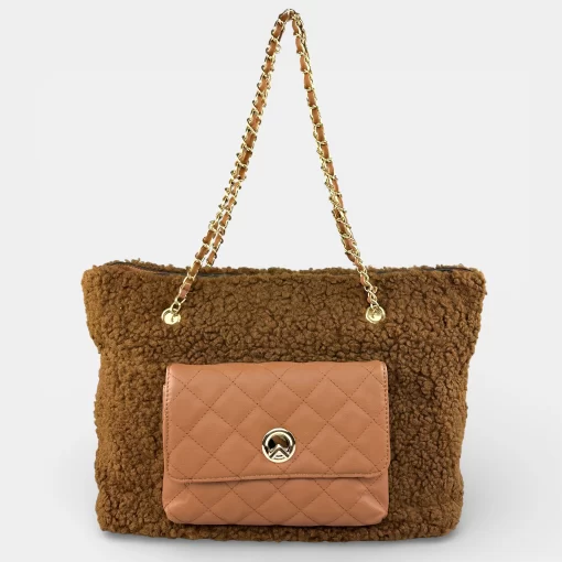 Verde Γυναικεία Τσάντα Ώμου 16-5269 Καφέ