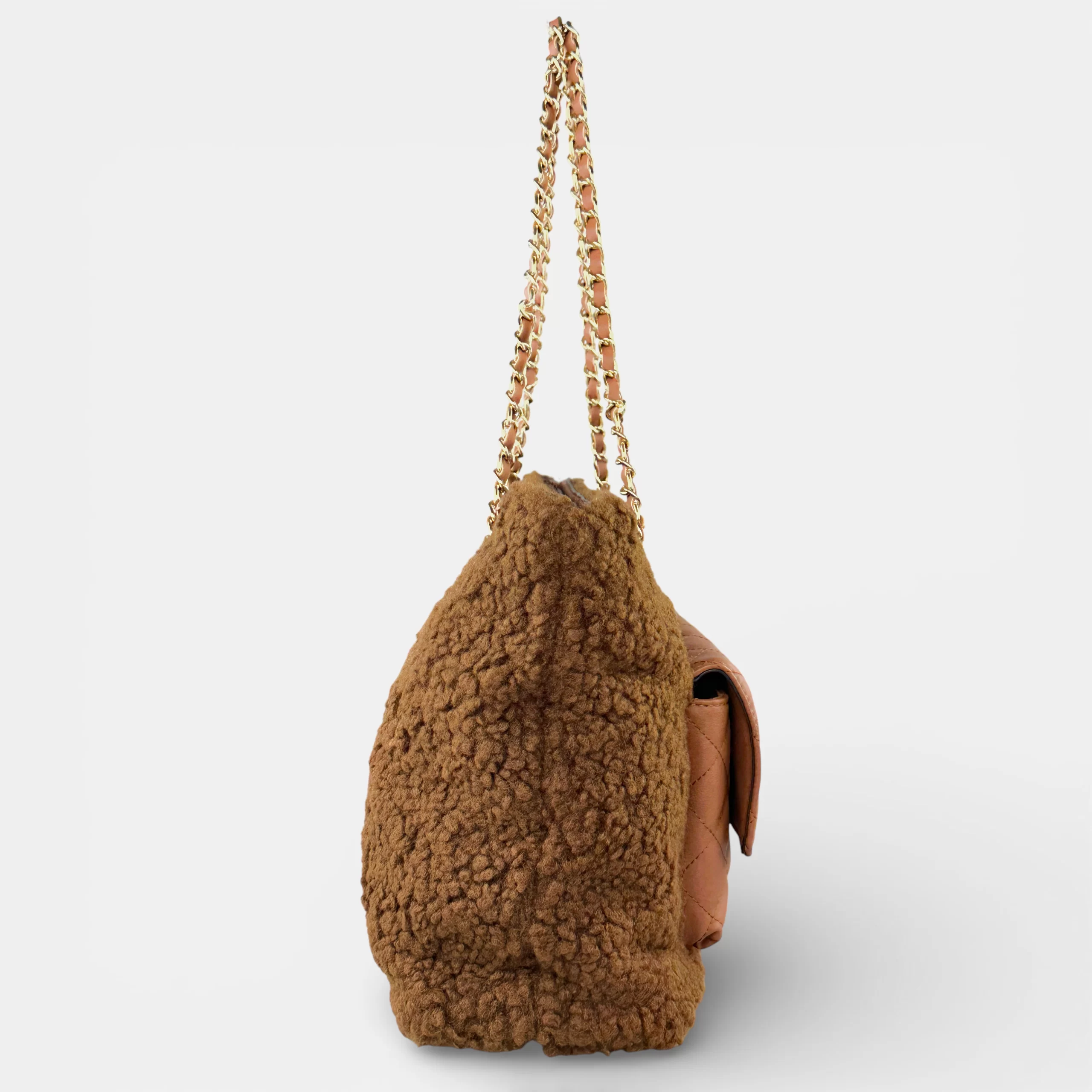 Γυναικεία τσάντα ώμου Verde 16-5269 καφέ με αλυσίδα