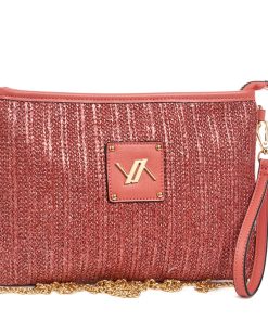 Ψάθινο Τσαντάκι χιαστί Verde 16-6507-Coral