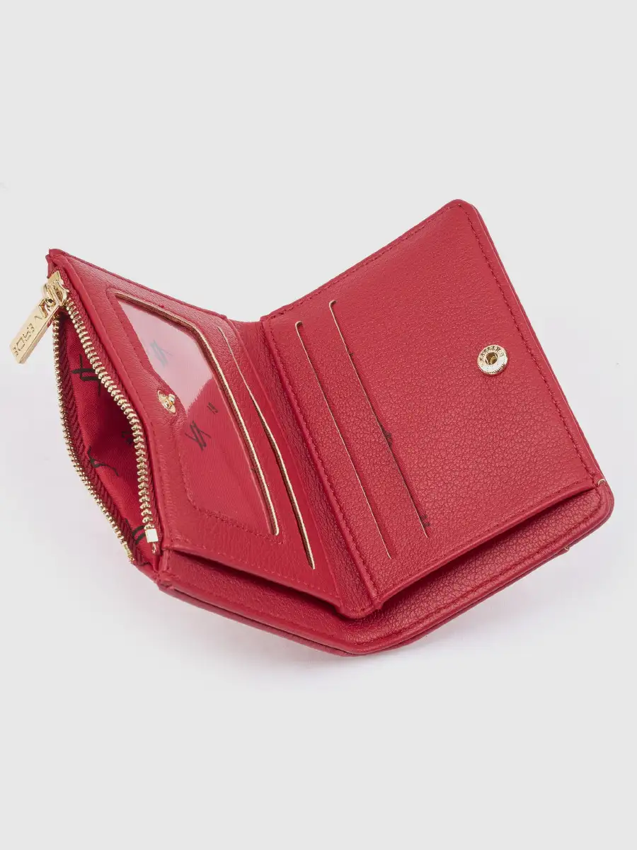Γυναικείο κόκκινο πορτοφόλι Verde 18-0001624 με αποσπώμενη καρτοθήκη