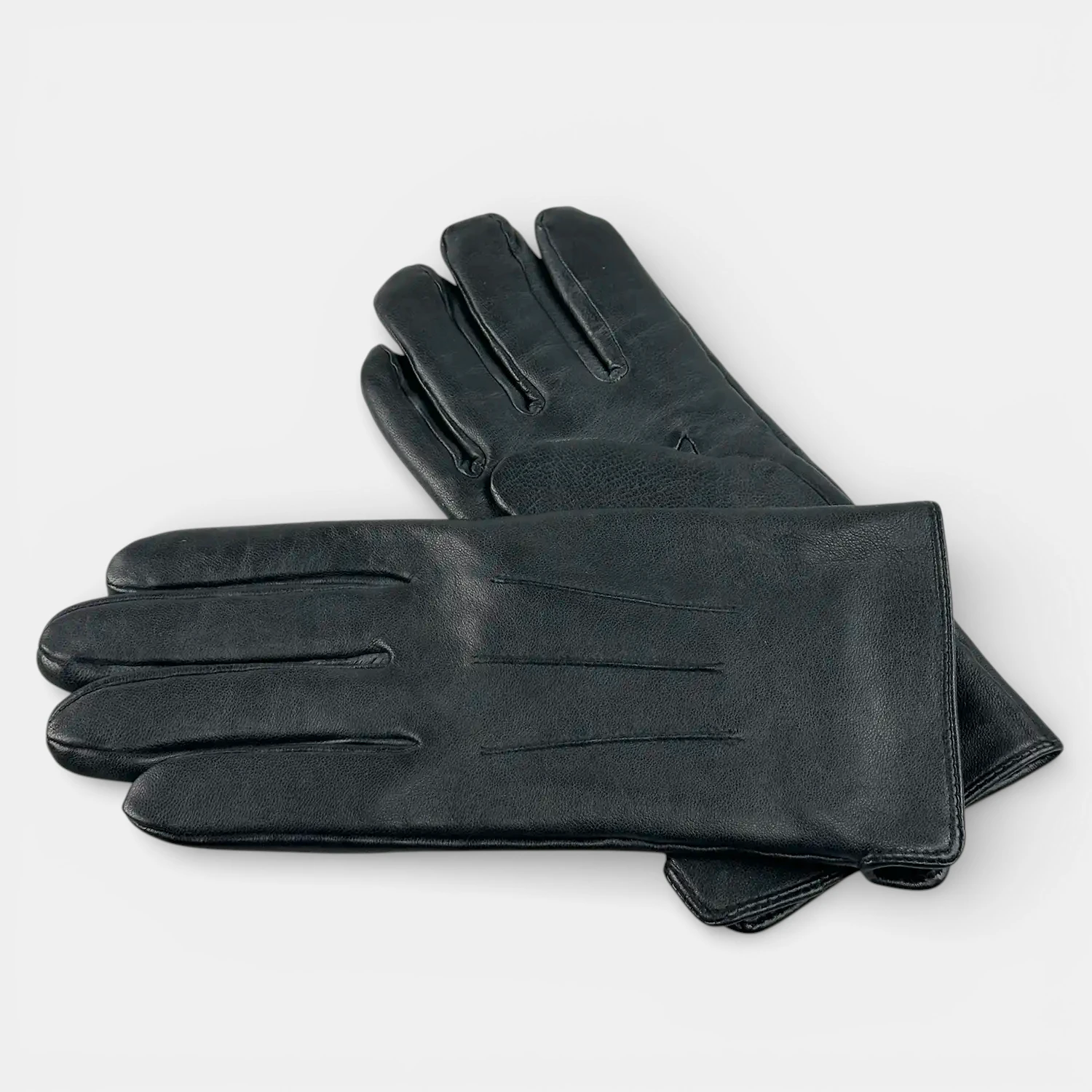 Ανδρικά δερμάτινα γάντια Verde μαύρα με εσωτερική επένδυση