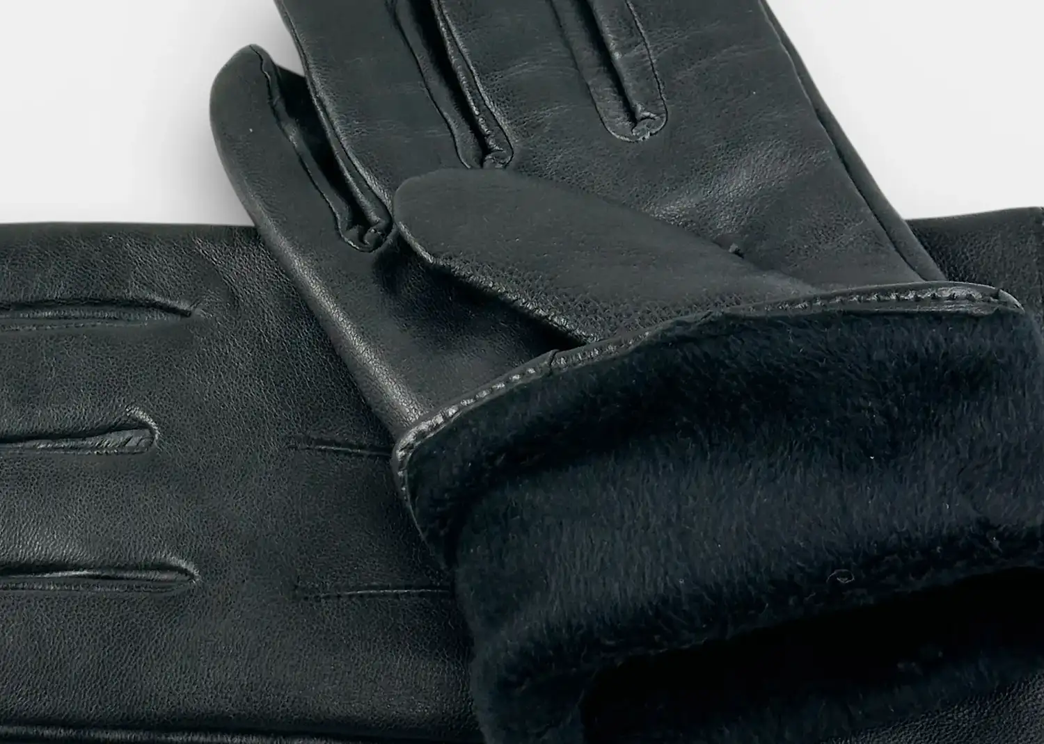 Ανδρικά δερμάτινα γάντια Verde μαύρα με εσωτερική επένδυση