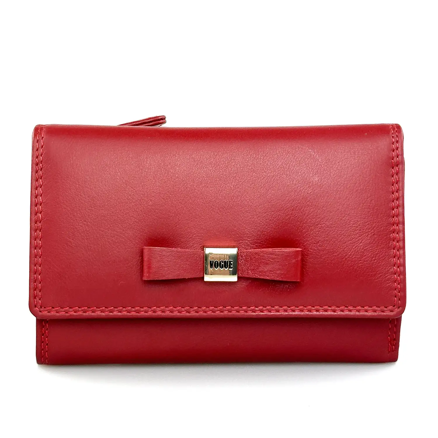 Γυναικείο δερμάτινο κόκκινο πορτοφόλι Vogue 2018V με φιόγκο