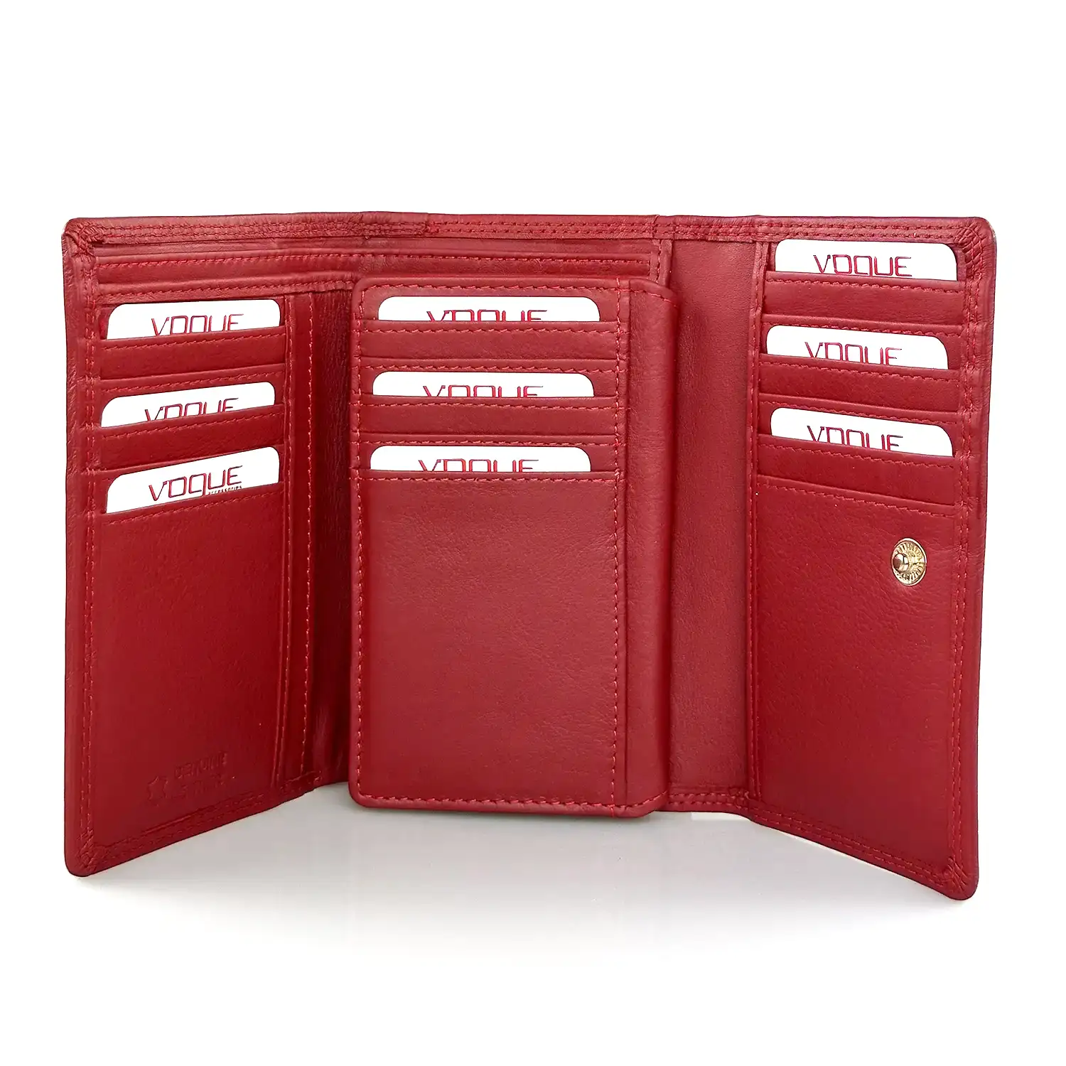 Γυναικείο δερμάτινο κόκκινο πορτοφόλι Vogue 2018V με φιόγκο