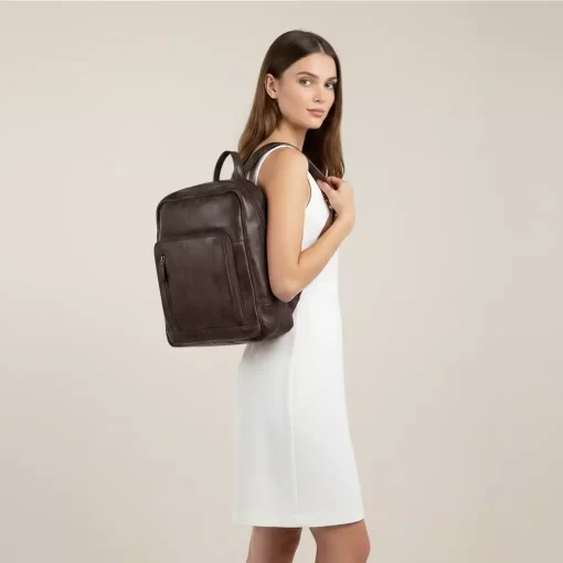 Δερμάτινο Σακίδιο Πλάτης Calfnero 219-068 Καφέ