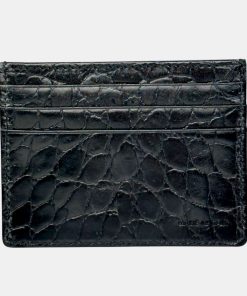 Δερμάτινη Λεπτή Καρτοθήκη Μαύρη Κροκό Calvin Klein CK-223982A011