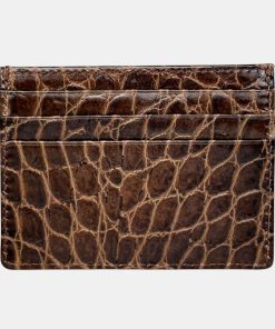 Δερμάτινη Λεπτή Καρτοθήκη Καφέ Κροκό Calvin Klein CK-223982A041