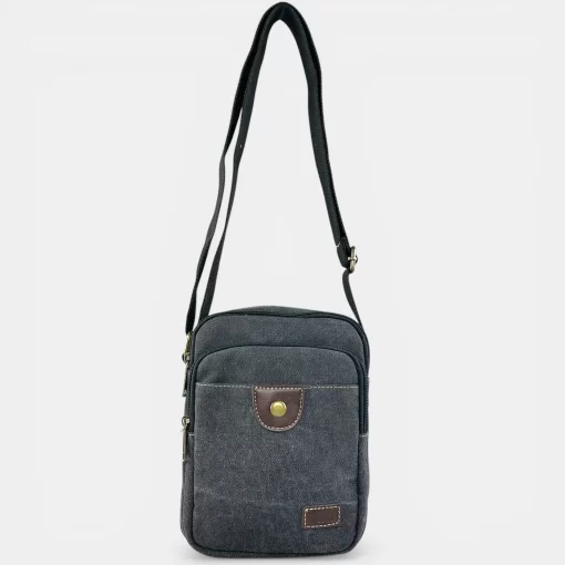 Τσάντα Ώμου Ύφασμα Καμβάς RCM 241015-011 Μαύρο