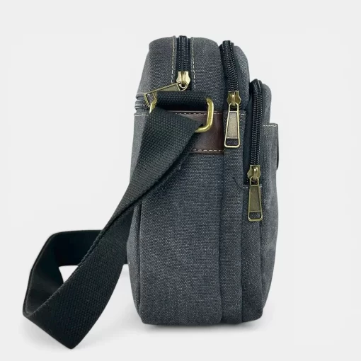 Τσάντα Ώμου Ύφασμα Καμβάς RCM 241015-011 Μαύρο