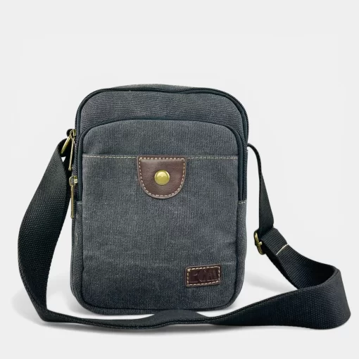 Τσάντα Ώμου Ύφασμα Καμβάς RCM 241015-011 Μαύρο