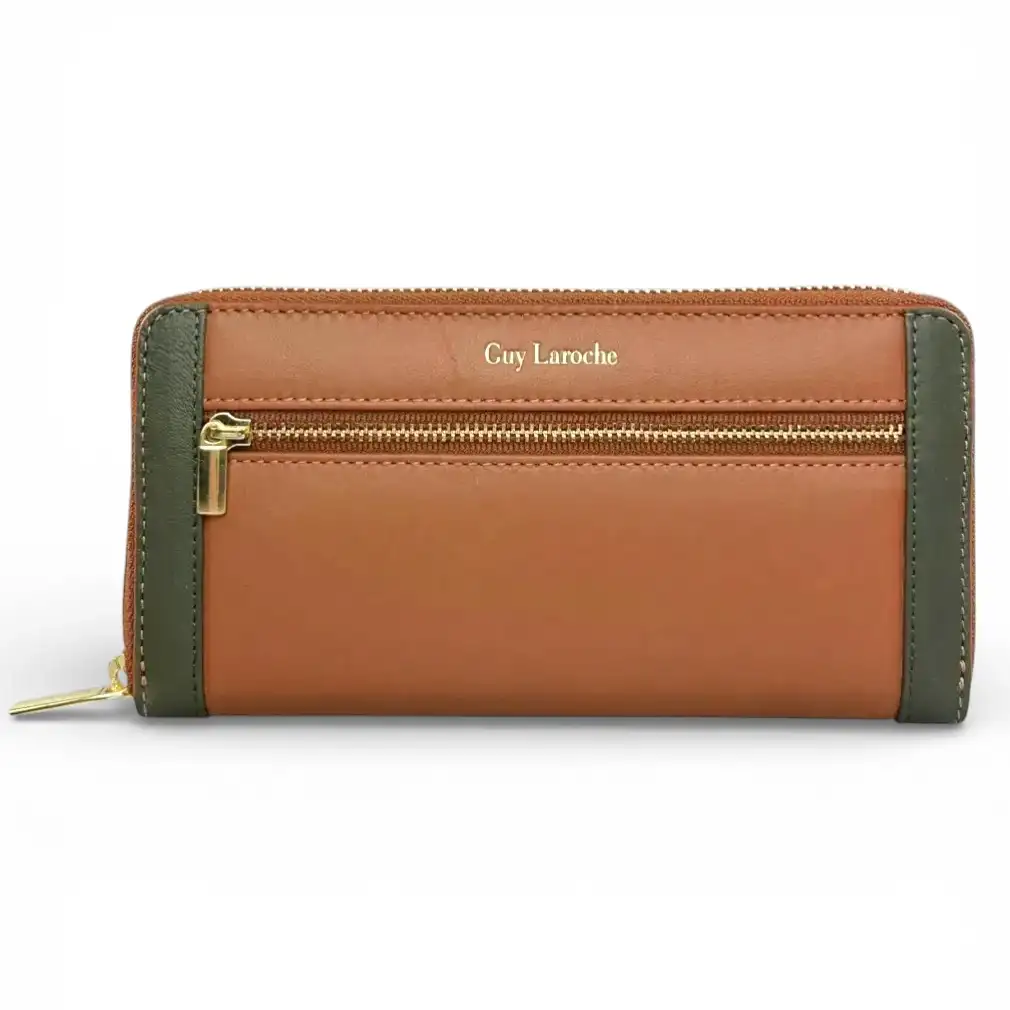 Γυναικείο δερμάτινο πορτοφόλι Guy Laroche 24711 σε μπορντό χρώμα με πολλές θέσεις καρτών