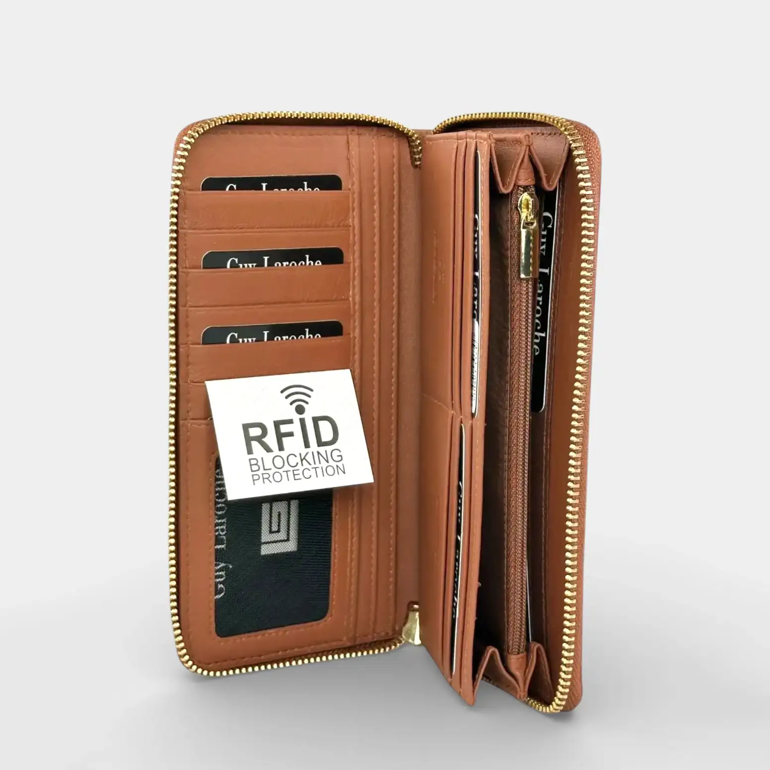 Γυναικείο δερμάτινο πορτοφόλι Guy Laroche 24711 σε μπορντό χρώμα με πολλές θέσεις καρτών