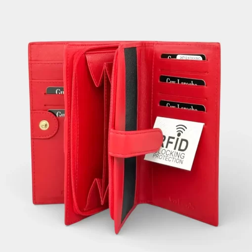 Guy Laroche δερμάτινο γυναικείο Πορτοφόλι 24712 Κόκκινο