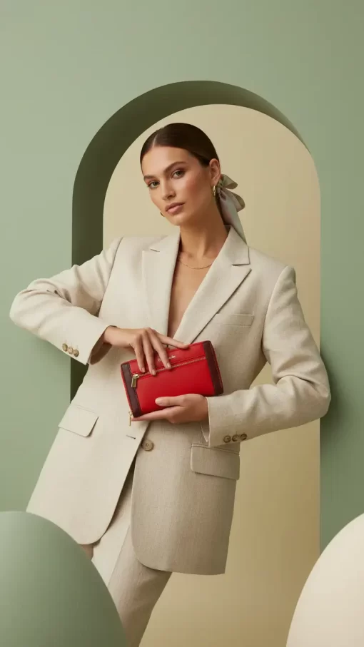 Guy Laroche δερμάτινο γυναικείο Πορτοφόλι 24712 Κόκκινο