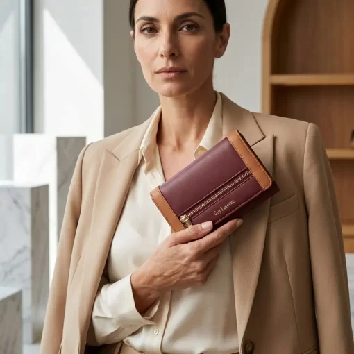 Guy Laroche δερμάτινο γυναικείο Πορτοφόλι 24713 Μπορντό