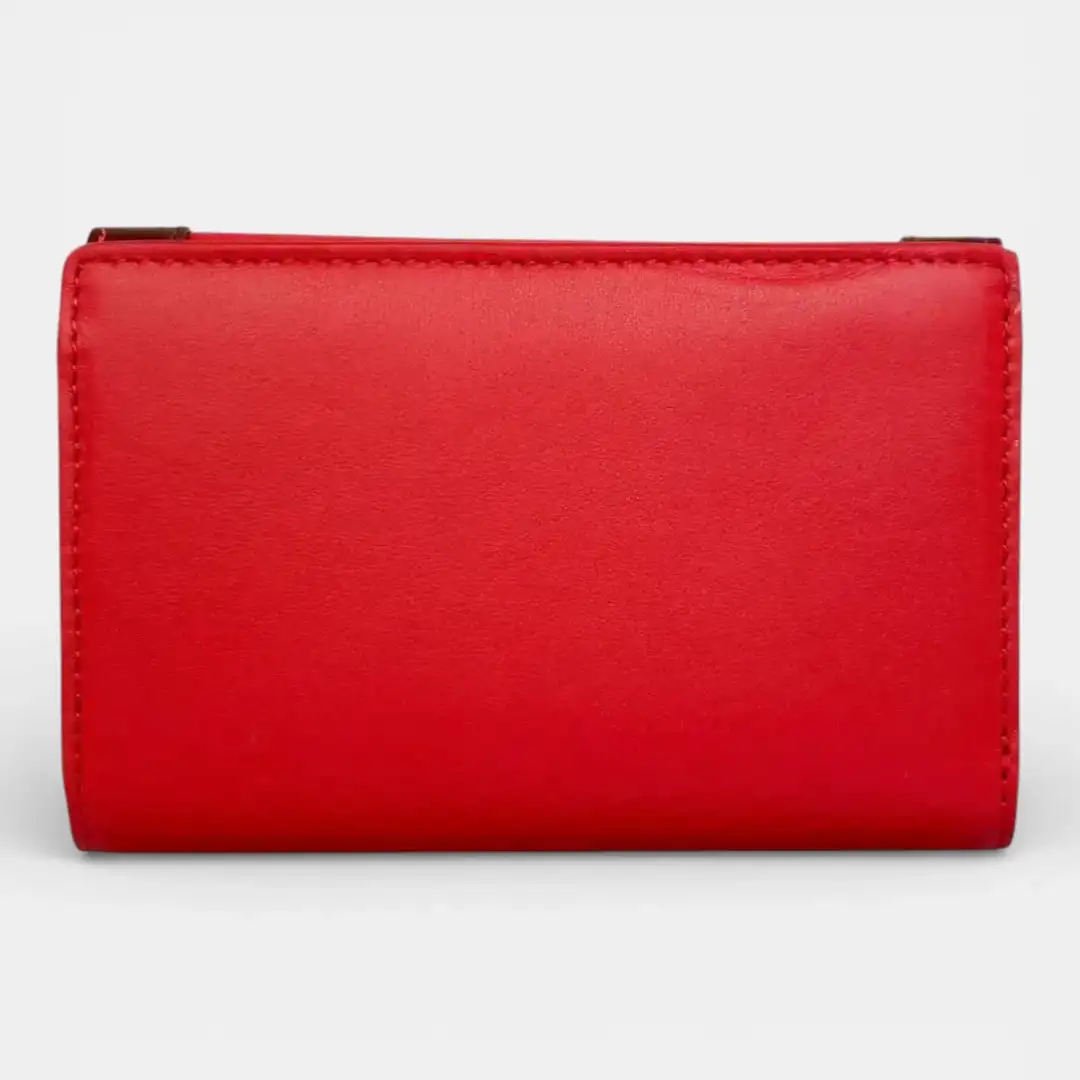 Γυναικείο δερμάτινο πορτοφόλι Guy Laroche 24713 σε κόκκινο χρώμα με εξωτερικό φερμουάρ